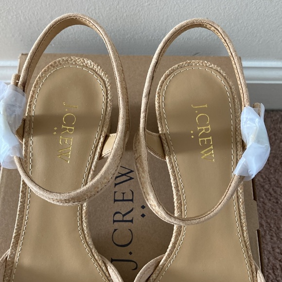 JCrew Factory pearl woven heeled sandals - Picture 4 of 6